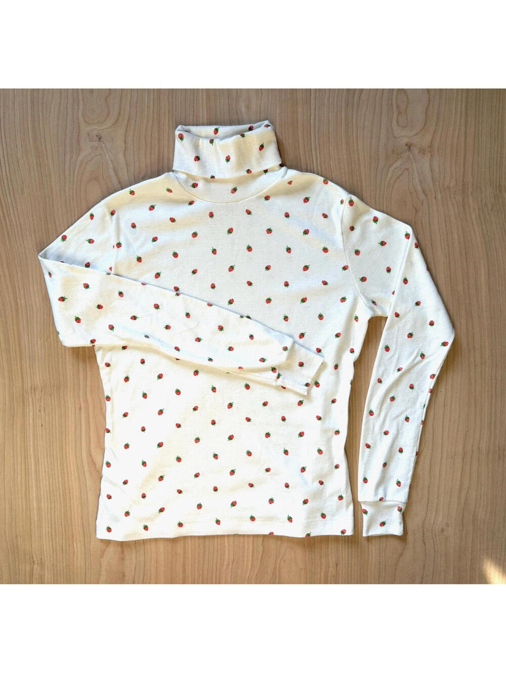 vintage 80's strawberries TURTLE NECK trousers up GIRLS mod LARGE new wave PREP